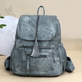 [Vintage Bag] Brown Faux Leather Vintage-Inspired Women's Shoulder Bag with Adjustable Strap | Multiple Pockets, Zipper Closure, Casual Style, Durable Zippers