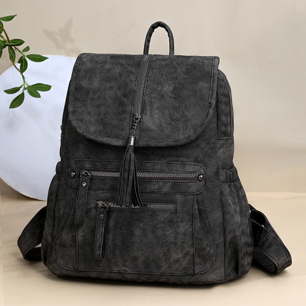 [Vintage Bag] Brown Faux Leather Vintage-Inspired Women's Shoulder Bag with Adjustable Strap | Multiple Pockets, Zipper Closure, Casual Style, Durable Zippers