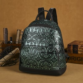 Real Leather Women'S Backpack, Retro Cowhide Backpack, Large Capacity, Fashionable And Versatile Backpack, Casual Bag