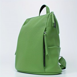 [Stylish Backpack] Convertible Women's Backpack | Stylish Solid Color PU Daypack with Zip Closure, Polyester Lining, Adjustable Straps for Travel & Everyday Use, Textured Finish, Modern Casual Bag (White/Green/Yellow/Black)