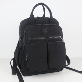 BO Women's Lightweight Nylon Backpack - Multi-Pocket School & Travel Backpack with /Korean Style, Adjustable Straps & Golden-Tone Hardware, Mustard-Yellow//Dark Grey, Durable Zipper Closure, Partition Storage for College,