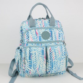 BO Women's Lightweight Nylon Backpack - Multi-Pocket School & Travel Backpack with /Korean Style, Adjustable Straps & Golden-Tone Hardware, Mustard-Yellow//Dark Grey, Durable Zipper Closure, Partition Storage for College,