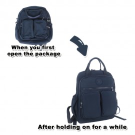 BO Women's Lightweight Nylon Backpack - Multi-Pocket School & Travel Backpack with /Korean Style, Adjustable Straps & Golden-Tone Hardware, Mustard-Yellow//Dark Grey, Durable Zipper Closure, Partition Storage for College,