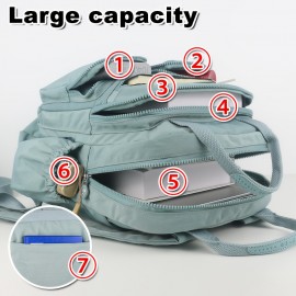 BO Women's Lightweight Nylon Backpack - Multi-Pocket School & Travel Backpack with /Korean Style, Adjustable Straps & Golden-Tone Hardware, Mustard-Yellow//Dark Grey, Durable Zipper Closure, Partition Storage for College,