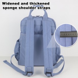 BO Women's Lightweight Nylon Backpack - Multi-Pocket School & Travel Backpack with /Korean Style, Adjustable Straps & Golden-Tone Hardware, Mustard-Yellow//Dark Grey, Durable Zipper Closure, Partition Storage for College,