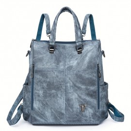 Women'S Retro Backpack - Vintage Crossbody with Detachable Strap, Golden-Tone Hardware & Zipper Closure, Multi-Color Options (/Red/)