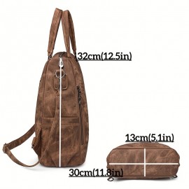 Women'S Retro Backpack - Vintage Crossbody with Detachable Strap, Golden-Tone Hardware & Zipper Closure, Multi-Color Options (/Red/)