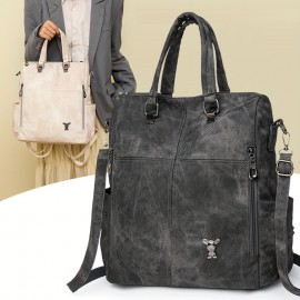 Women'S Retro Backpack - Vintage Crossbody with Detachable Strap, Golden-Tone Hardware & Zipper Closure, Multi-Color Options (/Red/)