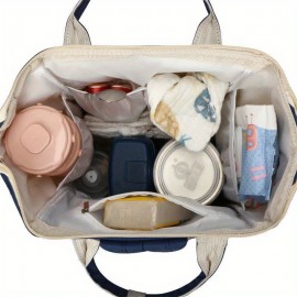 2pcs/1pc Stylish Color Block Backpack, Large Capacity Multifunctional Travel Shoulder Bag with Zipper and Multiple Compartments, Suitable for Daily Use, Travel, Commuting, Personalized Name Embroidery Available