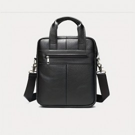 [Synthetic Leather Briefcase] Stylish Synthetic Leather Men's Business Briefcase | Large Capacity Crossbody Bag with Adjustable Strap, Multiple Compartments & Zipper Closure | Perfect for Office, Travel & Gifts (30*26*8)cm