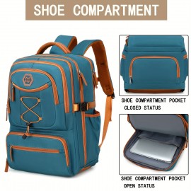 Travel Backpack, Airline Approved with Shoe Compartment Casual Backpack, 15.6-inch Laptop Backpack for Men and Women, Business Work Travel Backpack, Suitable for Flight Boarding Use