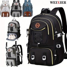Unisex Casual Backpack with Separate Shoe Compartment, Large Capacity Premium Travel and Hiking Bag for 15-inch Laptop