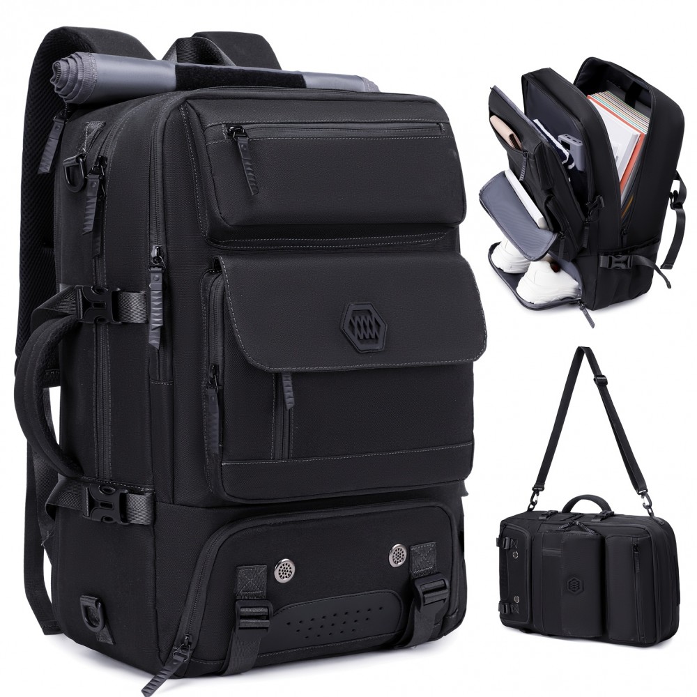 Travel Backpack, Airline Approved Carry-On Backpack for Women and Men with Shoe Compartment, 17, 3-Inch Laptop Backpack for Flying, Hiking Casual Daypack