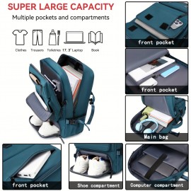 Travel Backpack, Airline Approved Carry-On Backpack for Women and Men with Shoe Compartment, 17, 3-Inch Laptop Backpack for Flying, Hiking Casual Daypack