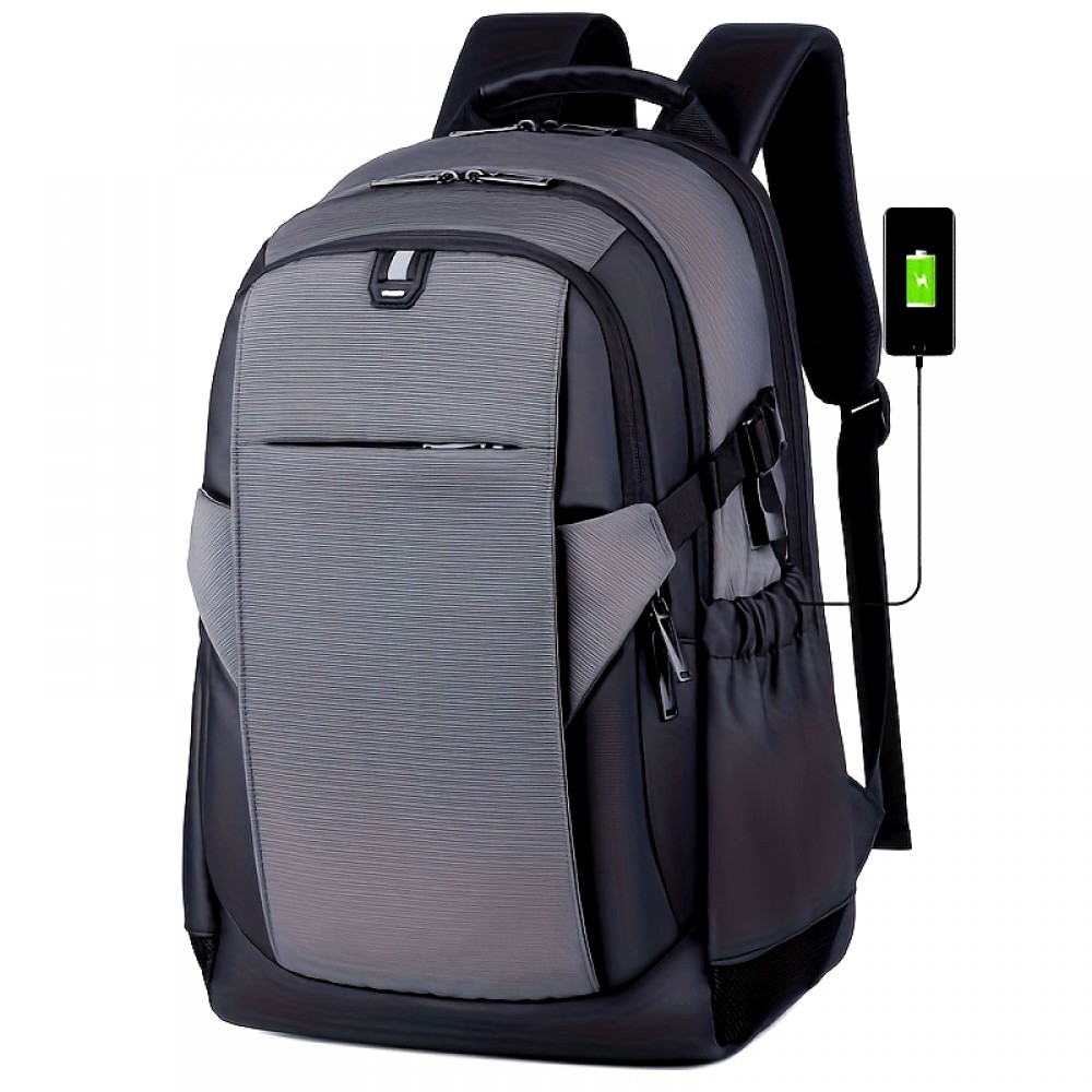 Large Capacity Laptop Backpack with Phone Charging Pocket - Durable Oxford Fabric, Adjustable Shoulder Straps, Multiple Compartments for Travel, Commute & Weekend Trips, Backpack for Travel, Commuter Bag, Modern Backpack, Secure Zipper Closure