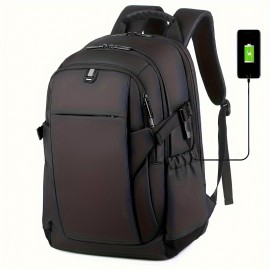 Large Capacity Laptop Backpack with Phone Charging Pocket - Durable Oxford Fabric, Adjustable Shoulder Straps, Multiple Compartments for Travel, Commute & Weekend Trips, Backpack for Travel, Commuter Bag, Modern Backpack, Secure Zipper Closure
