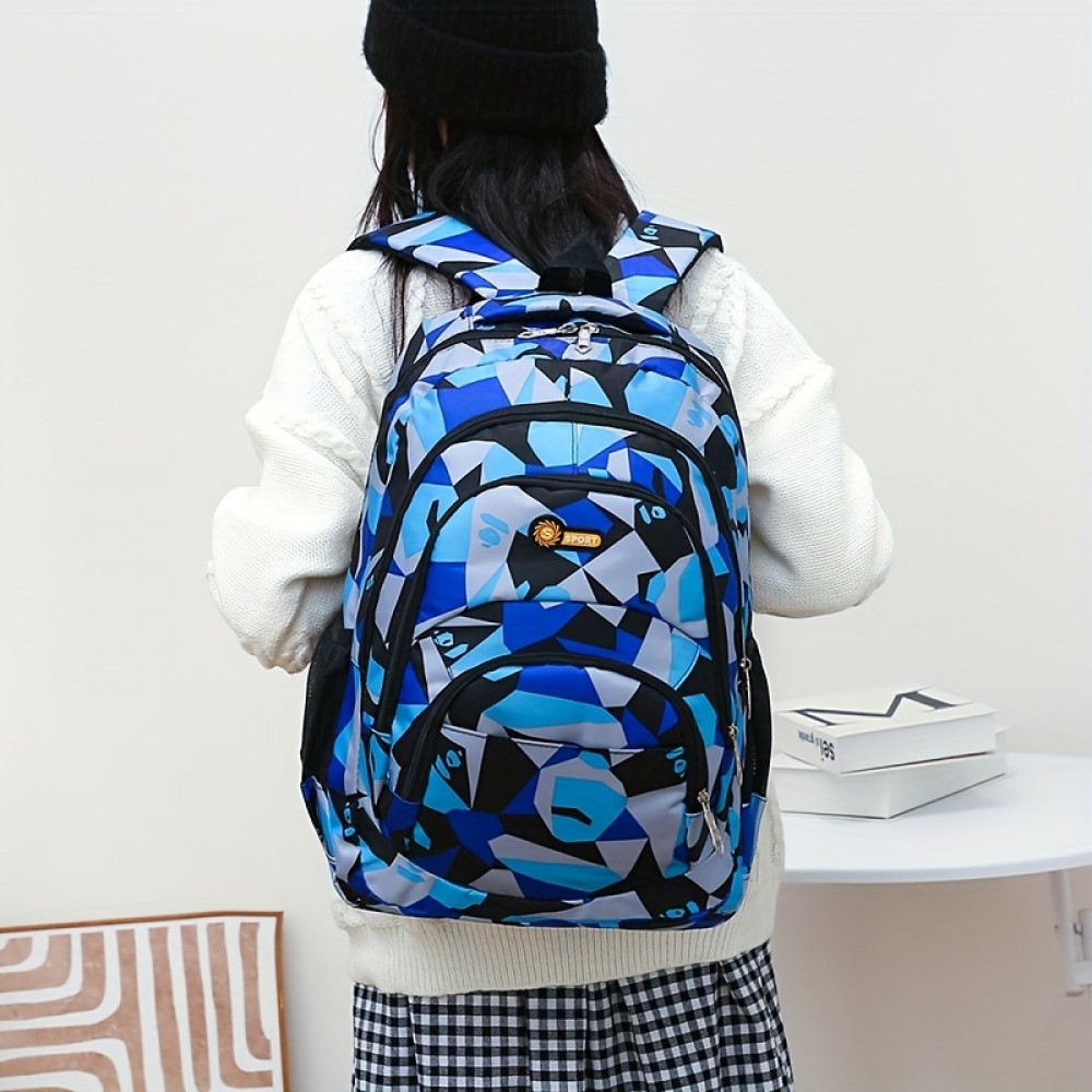 Stylish Multifunctional Travel Backpack for Men and Women, Large Capacity, Lightweight Commuter Student Bag with Tablet Compartment, Adjustable Shoulder Straps, Polyester Lining, Casual Convertible Design, Backpack for Travel