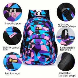 Stylish Multifunctional Travel Backpack for Men and Women, Large Capacity, Lightweight Commuter Student Bag with Tablet Compartment, Adjustable Shoulder Straps, Polyester Lining, Casual Convertible Design, Backpack for Travel