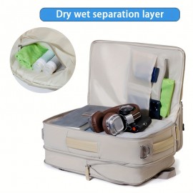 Expandable Laptop Backpack with Dry/Wet Separation, Multi-Layer Multi-Pocket Multi-Zipper Storage Travel Student Shoulder Bag, Large Capacity Laptop Compartment Handbag Multifunctional Crossbody Bag, Suitable for Business Trips, Vacations, etc