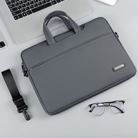 Laptop Briefcase with a Minimalist And Practical Design, Featuring Multiple Layers to Accommodate a Computer And Accessories, Lightweight And Casual, It Includes a Shock-Absorbing Compartment for The Laptop, And Can Be Carried As a Shoulder Bag, Handheld, Or Crossbody, And Fits Over a Suitcase Handle