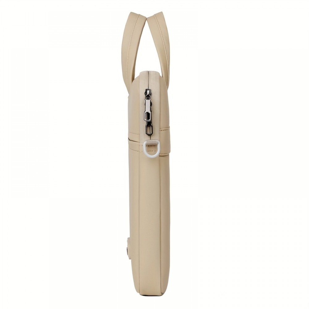 Laptop Briefcase with a Minimalist And Practical Design, Featuring Multiple Layers to Accommodate a Computer And Accessories, Lightweight And Casual, It Includes a Shock-Absorbing Compartment for The Laptop, And Can Be Carried As a Shoulder Bag, Handheld, Or Crossbody, And Fits Over a Suitcase Handle