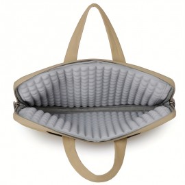 Laptop Briefcase with a Minimalist And Practical Design, Featuring Multiple Layers to Accommodate a Computer And Accessories, Lightweight And Casual, It Includes a Shock-Absorbing Compartment for The Laptop, And Can Be Carried As a Shoulder Bag, Handheld, Or Crossbody, And Fits Over a Suitcase Handle