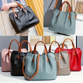 Genuine Leather Tote Bag - Versatile Shoulder & Crossbody Handbag with Adjustable Strap, Light Blue, Perfect for Daily Commute & Work, Ideal Gift for Men & Women, Versatile Carryall | Casual Style Bag | Durable Leather, Large Tote Bag