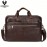 Vintage Brown Leather Men's Business Shoulder Bag - Genuine Leather Messenger Handbag with Adjustable Strap, Multiple Compartments & Zippers for Office Use, Professional Attache Case | Stylish Zipper Bag | Leather Briefcase