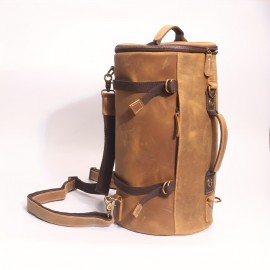 A Crazy Horse Leather Long Bucket Bag With A Capacity Of 20L Is Suitable For Men'S Travel And Commuting, And It Is A First Layer Of Cowhide For Birthday Gifts