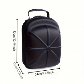 1pc EVA Hat Storage Bag for Men - Durable Baseball Cap Organizer, Portable & Protective with Multiple Compartments, Black with Blue Accents, Perfect for Travel or Home, Home Organization | Sleek Storage | EVA Material, Hat Rack