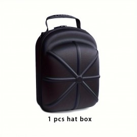 1pc EVA Hat Storage Bag for Men - Durable Baseball Cap Organizer, Portable & Protective with Multiple Compartments, Black with Blue Accents, Perfect for Travel or Home, Home Organization | Sleek Storage | EVA Material, Hat Rack