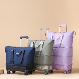 A Tote Bag with Wheels And a Handle, Suitable for Daily Outings, Short And Long Trips, Moving, And School, The Bottom of The Travel Bag Features Detachable Swivel Wheels, a Removable Handle, And Includes Dry And Wet Separation Bags, The Bottom Can Be Opened to Expand Two Layers, The Fabric Is And Scratch-Resistant, After Removing The Handle, It Can Be Used As a Suitcase, Available in Six Colors