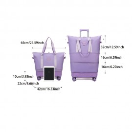 A Tote Bag with Wheels And a Handle, Suitable for Daily Outings, Short And Long Trips, Moving, And School, The Bottom of The Travel Bag Features Detachable Swivel Wheels, a Removable Handle, And Includes Dry And Wet Separation Bags, The Bottom Can Be Opened to Expand Two Layers, The Fabric Is And Scratch-Resistant, After Removing The Handle, It Can Be Used As a Suitcase, Available in Six Colors