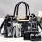 A Three-Piece Handbag Set, Spacious And Stylish for Shopping, Featuring Trendy Crocodile Pattern Fabric.