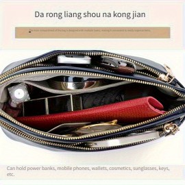 Wo 'S Handbag Handbag, New Fashion Trend, Washed Soft Business Commuter Handbag, Elegant Appearance, Exquisite Crafts Ship, Double Strap Handbag for Outdoor Travel, Phone And Coin Handbag, Large Capacity with Multiple Zipper Pockets