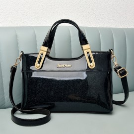 Women'S Luxury Crossbody Bag - Elegant Zipper Closure, Detachable Strap & Golden-Tone Hardware, Burgundy Red Handbag for Everyday, Office, Parties - Durable Painted Finish Women'S Purse, Crossbody Purse, Party Accessory, Sophisticated Accessory, Polyester Lined Interior, Evening Accessory, Vintage Style, Sturdy Construction, Shoulder Bag, Fashion Women