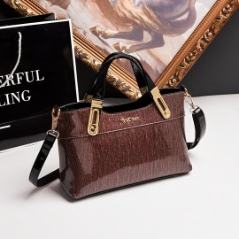 Women'S Luxury Crossbody Bag - Elegant Zipper Closure, Detachable Strap & Golden-Tone Hardware, Burgundy Red Handbag for Everyday, Office, Parties - Durable Painted Finish Women'S Purse, Crossbody Purse, Party Accessory, Sophisticated Accessory, Polyester Lined Interior, Evening Accessory, Vintage Style, Sturdy Construction, Shoulder Bag, Fashion Women