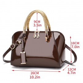 [Elegant Evening Clutch Purse] Golden-Tone Chain Strap & Zipper Closure, Women's Elegant Evening Clutch Purse - Large Capacity for Weddings, Parties, Formal Events - 7 Colors (Black Shown)