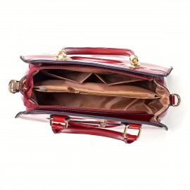 Elegant Minimalist Handbag with Sequin Embellish T, Adjustable Strap, Tablet Compart T, Zipper Closure, Polyester Lining, Wristlet Accessory - Solid Color, Multiple Colors Available