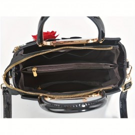 [Vintage Floral Crossbody Bag] Stylish Vintage Floral Women's Evening Bag, Crossbody with Red Rose Design, Zip Closure | Available in Yellow, Blue, Green, Black