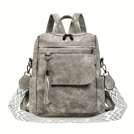 Women'S & Men'S Retro British Vintage Backpack - Large Capacity Multi-Pocket Travel Backpack with Detachable Strap, Golden-Tone Hardware & Zipper Closure, Durable Synthetic Material For Work, School, Travel - Unisex Fashion Backpack In, Brown