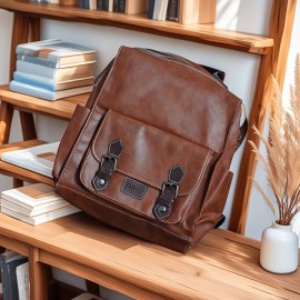 Large Capacity Vintage Brown Backpack - Versatile Shoulder & Handbag, Zipper Closure, Polyester Lining, Ideal for Travel & Daily Use, Travel Backpack | Retro Style Bag | Durable Straps