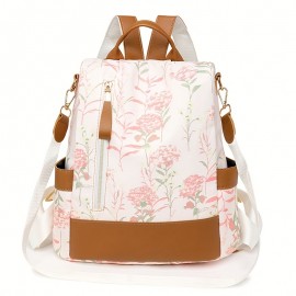 Women'S Floral Backpack | Casual Style | Anti-Theft Design | Large Capacity | Multi-Function with Adjustable Straps | Lightweight Synthetic | Zip Closure | Ideal for Work, & Travel, Backpack for