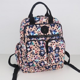 BO Women's Lightweight Nylon Backpack - Multi-Pocket School & Travel Backpack with /Korean Style, Adjustable Straps & Golden-Tone Hardware, Mustard-Yellow//Dark Grey, Durable Zipper Closure, Partition Storage for College,