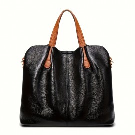 Genuine Leather Tote Bag - Versatile Shoulder & Crossbody Handbag with Adjustable Strap, Light Blue, Perfect for Daily Commute & Work, Ideal Gift for Men & Women, Versatile Carryall | Casual Style Bag | Durable Leather, Large Tote Bag