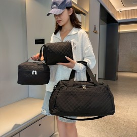 3pcs Handbag Set, New Quilted Fashion Three-Piece Set, Large Capacity Travel Bag Set, Outdoor Sports Tote Bag, Business Trip Luggage Organizer Bag, Separate Shoe Compartment, Makeup Bag, Handheld Fitness Bag Small Bag for Cosmetics and Toiletries