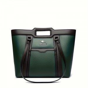 Large Capacity Wo 'S Handbag - Elegant Synthetic Handbag with Zipper Closure, Spacious Work Bag for Wo, Durable Everyday & Formal Use, Available In, Brown, Green, Coffee - Ogehuafee, Stylish Accessory, Professional Wo