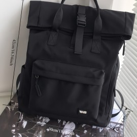 Men's & Women's Heavy-Duty Large Capacity Backpack - Large School College Travel Bag with Padded Adjustable Straps, Heavy-Duty Nylon Bookbag for Books, Laptop,,, Durable Black/Grey Backpack for & s