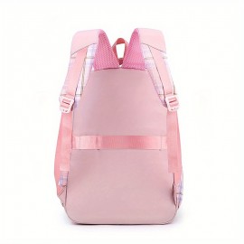 Royal Caribbean Cruise Backpack - Large Capacity Travel Backpack with Adjustable Padded Shoulder Straps, Pastel Pink/Plaid/Black, Cruise-Themed Anchor & Compass Design, Heavy-Duty Nylon School Backpack for Men, Women, Teens - Ideal for Travel, College, Work, Vacation - Compatible with Royal Caribbean Cruises