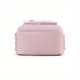 Royal Caribbean Cruise Backpack - Large Capacity Travel Backpack with Adjustable Padded Shoulder Straps, Pastel Pink/Plaid/Black, Cruise-Themed Anchor & Compass Design, Heavy-Duty Nylon School Backpack for Men, Women, Teens - Ideal for Travel, College, Work, Vacation - Compatible with Royal Caribbean Cruises